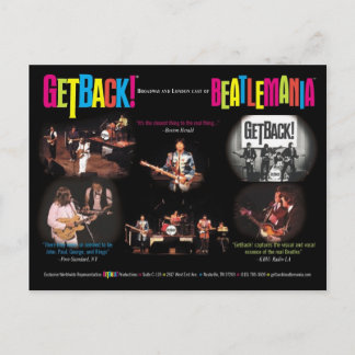 Cartão Postal Cartão-postal GetBack!® Beatlemania
