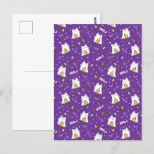 Cartão Postal Cartão-postal Ghost do Cat Halloween