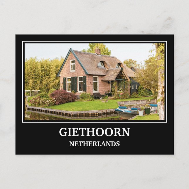 Cartão Postal Cartão-postal Giethoorn Países Baixos (Frente)
