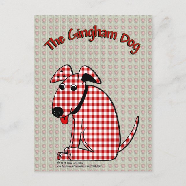 Cartão Postal Cartão-postal Gingham Dog (Frente)