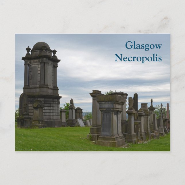 Cartão Postal Cartão-postal Glasgow Necropolis Graves (Frente)