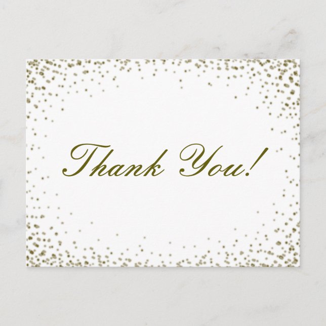 Cartão Postal Cartão-postal Glitter Confetti Obrigado (Frente)