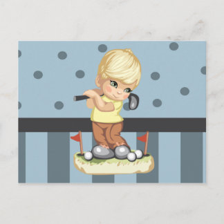Cartão Postal Cartão-postal Golfing Boy