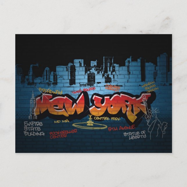 Cartão Postal Cartão-postal Grafitti Nova Iorque (Frente)
