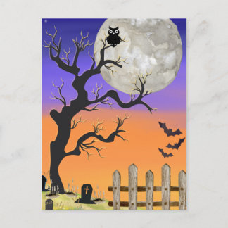 Cartão Postal Cartão-postal Graveyard Halloween