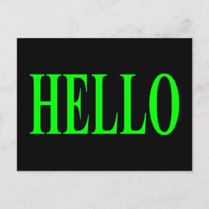 Cartão Postal Cartão-postal "Green Hello" em preto
