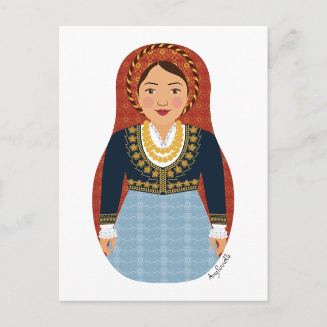 Cartão Postal Cartão-postal grego Matryoshka (Frente)