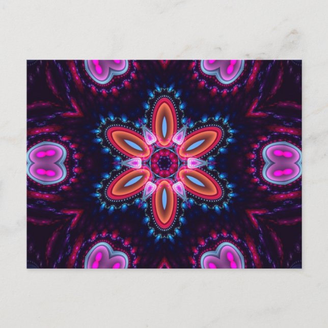 Cartão Postal Cartão-postal Groovy Flower of Life (Frente)