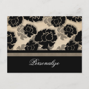 Cartão Postal Cartão-postal Grungy Floral, Ivory Beige