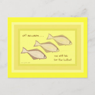 Cartão Postal Cartão-postal Halibut Haiku Art - Cartão-postal