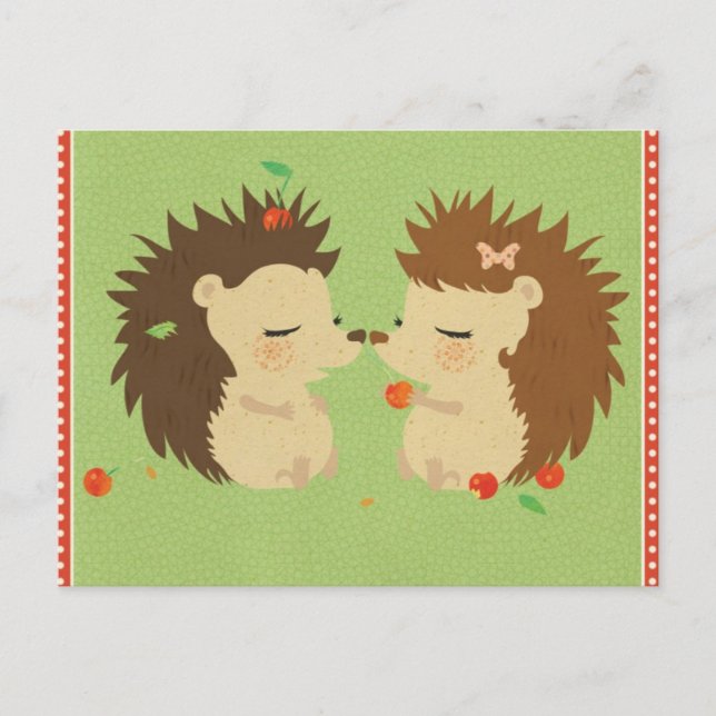 Cartão Postal Cartão-postal Hedgehog Love (Frente)