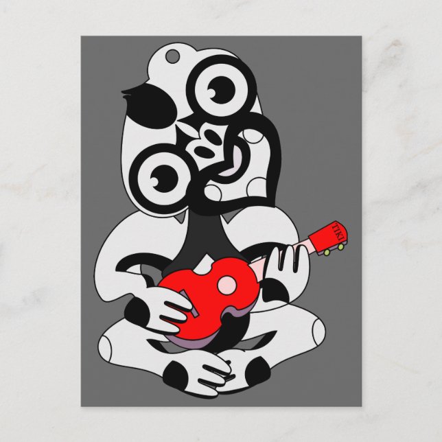 Cartão Postal Cartão-postal Hei Tiki Ukulele (Frente)