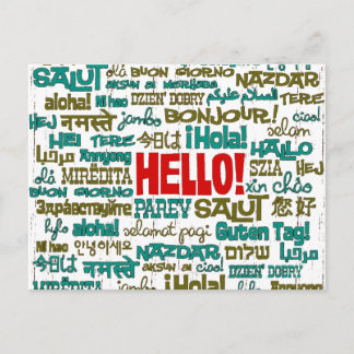 Cartão Postal Cartão-postal Hello (Multi-Language)