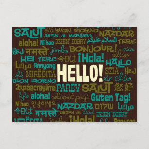 Cartão Postal Cartão-postal Hello (Multi-Language)