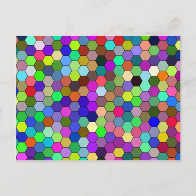 Cartão Postal Cartão-postal Hexágonos Horizontal (Frente)