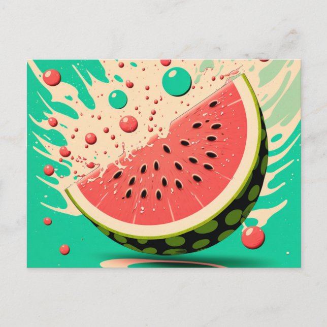 Cartão Postal Cartão-postal High de Watermelon Summer (Frente)