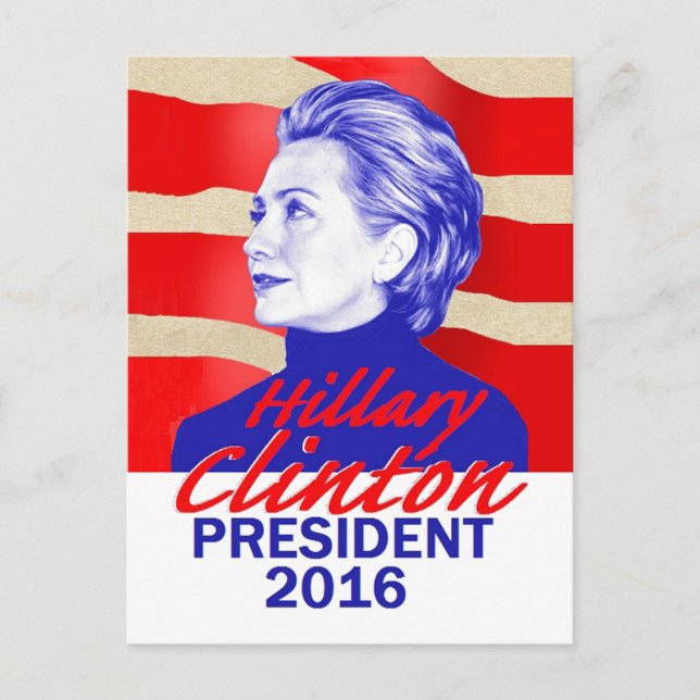 Cartão Postal Cartão-postal Hillary 2016 (Frente)