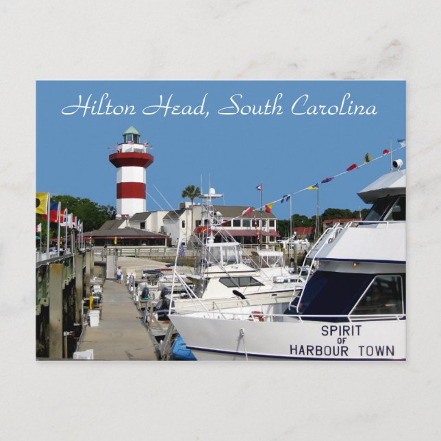 Cartão Postal Cartão-postal Hilton Head, SC Harbour Town Lightho (Frente)