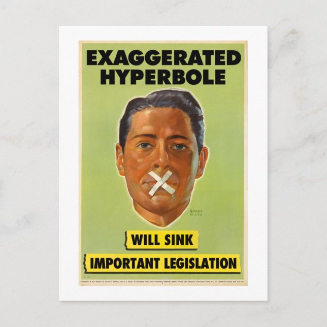 Cartão Postal Cartão-postal Hiperbole Exagerado (Frente)