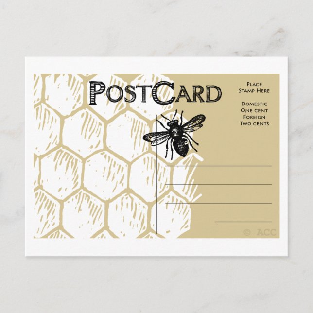 Cartão Postal Cartão-postal Honeycomb Bee (Frente)