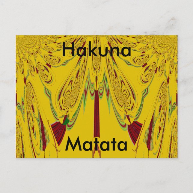 Cartão Postal Cartão-postal Horizontal de Hakuna Matata Modelo (Frente)