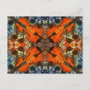 Cartão Postal Cartão-postal Horizontal Fiddle4 Modelo