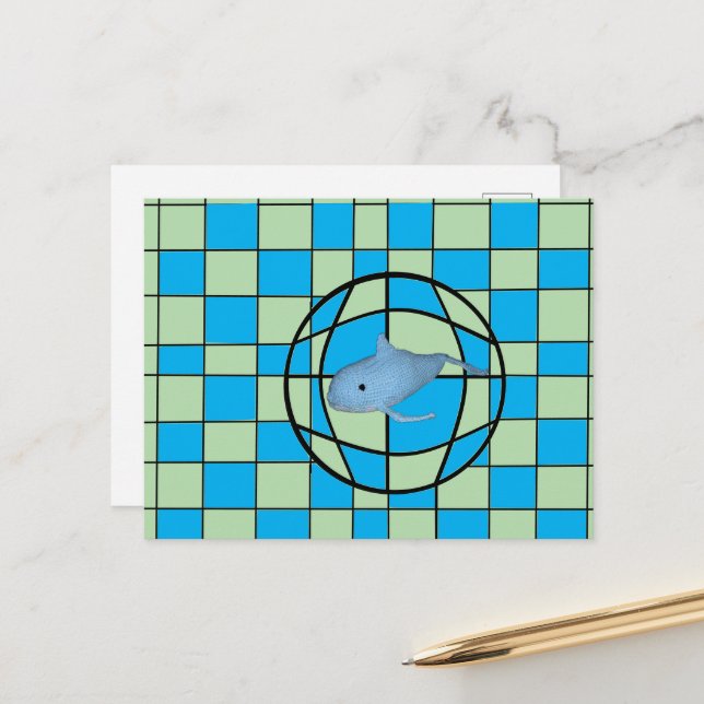 Cartão Postal Cartão-postal - Illusão óptica e baleia (Frente/Verso In Situ)