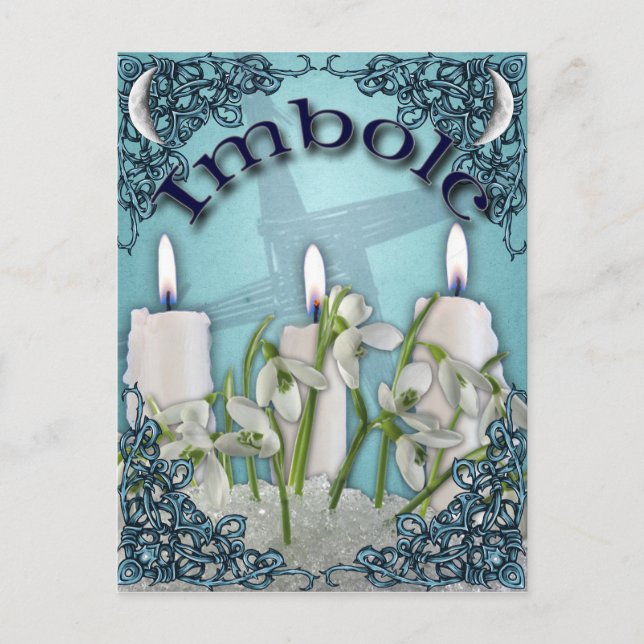 Cartão Postal Cartão-postal Imbolc Candlemas Pagan Fantasy Art (Frente)