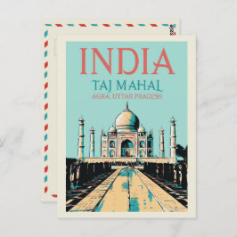 Cartão Postal Cartão-postal Índia Taj Mahal em Uttar Pradesh