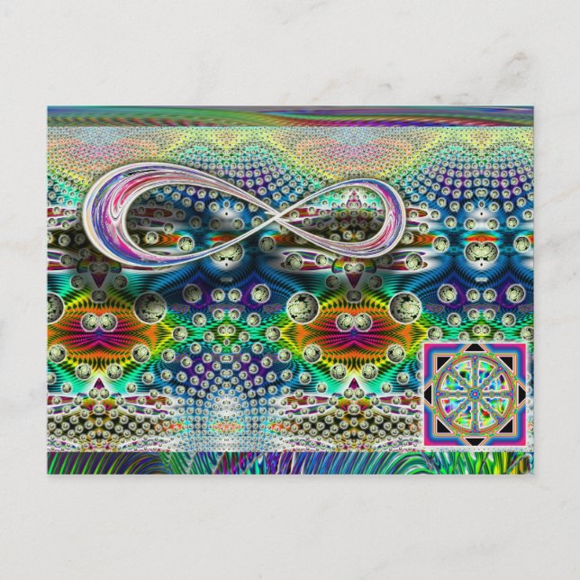Cartão Postal Cartão-postal Infinito Dharma Wheel (Frente)