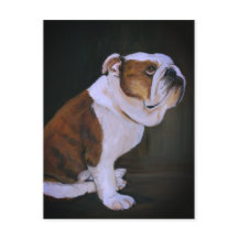 Cartão-postal inglês Buldogue Dog Art