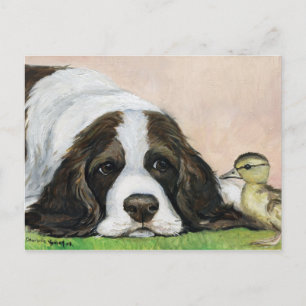 Cartão Postal Cartão-postal inglês Springer Spaniel e Ducking Ar