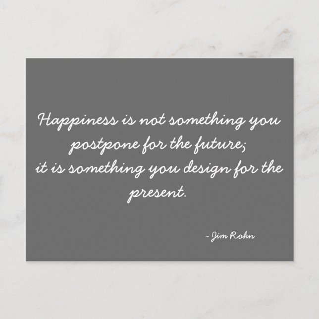 Cartão Postal Cartão-postal inspirado citando Jim Rohn (Frente)