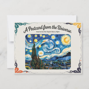 Cartão Postal Cartão-postal inspirado na arte noturna de Van Gog