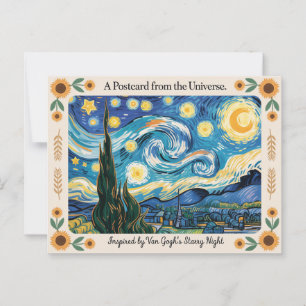 Cartão Postal Cartão-postal inspirado na arte noturna de Van Gog