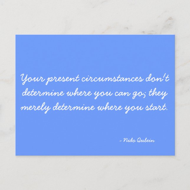 Cartão Postal Cartão-postal Inspirador citando Nido Qubein (Frente)