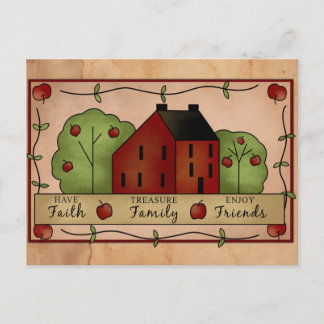 Cartão Postal Cartão-postal Inspirador de Maçãs de País