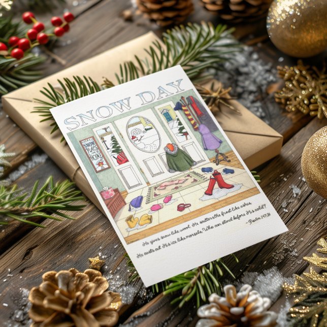 Cartão Postal Cartão-postal Inspirador para Dia da Neve (Criador carregado)