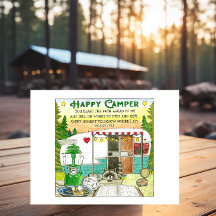 Cartão-postal Inspirativo de Camper Feliz