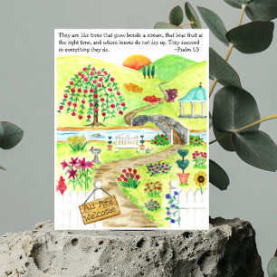 Cartão Postal Cartão-postal Inspirativo para Jardim