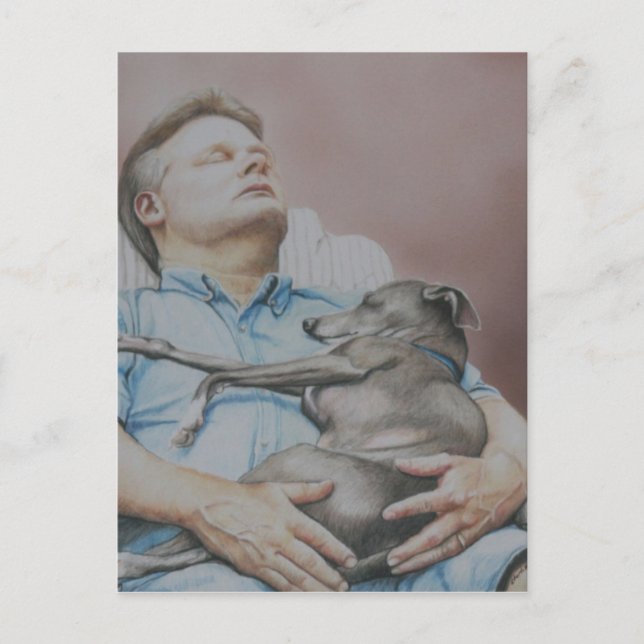 Cartão Postal Cartão-postal italiano Greyhound "Nap Buddies" (Frente)