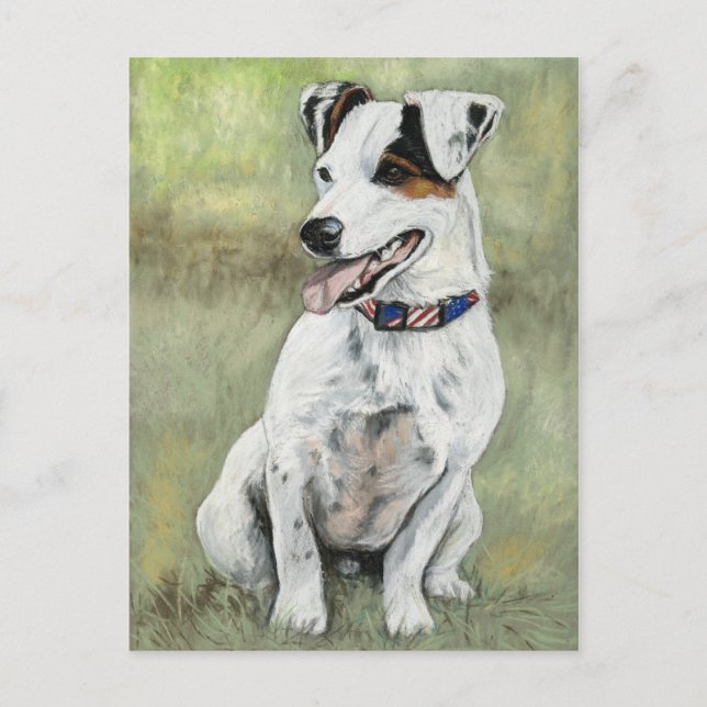 Cartão Postal Cartão-postal Jack Russell Terrier Dog Art (Frente)