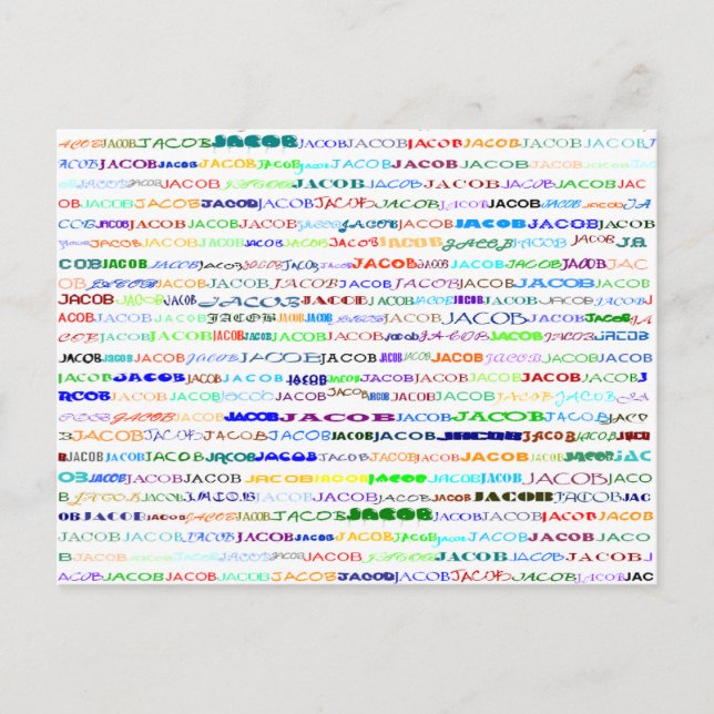 Cartão Postal Cartão-postal Jacob Design de texto II (Frente)