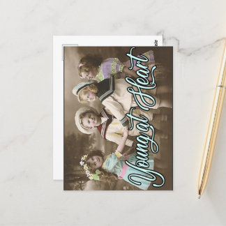 Cartão Postal Cartão-postal Jovem de Coração Antigos Meninos Bri