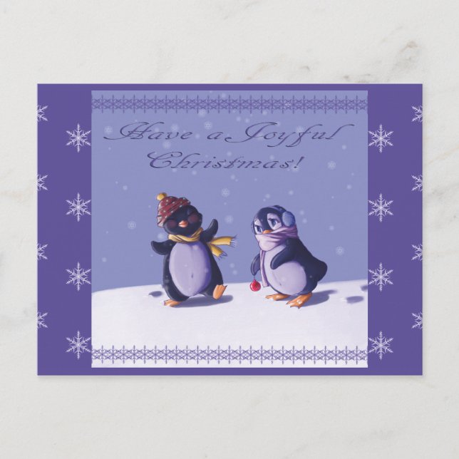 Cartão Postal Cartão-postal Joyful Penguins (Frente)