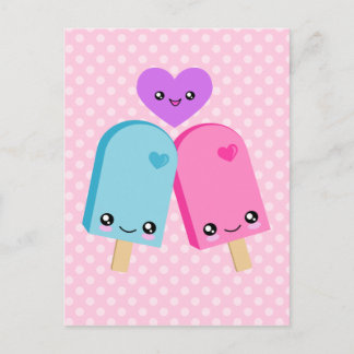 Cartão Postal Cartão-postal Kawaii Bonito Popsicles BFF