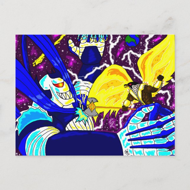 Cartão Postal Cartão-postal King Falcon vs Maniac (Frente)