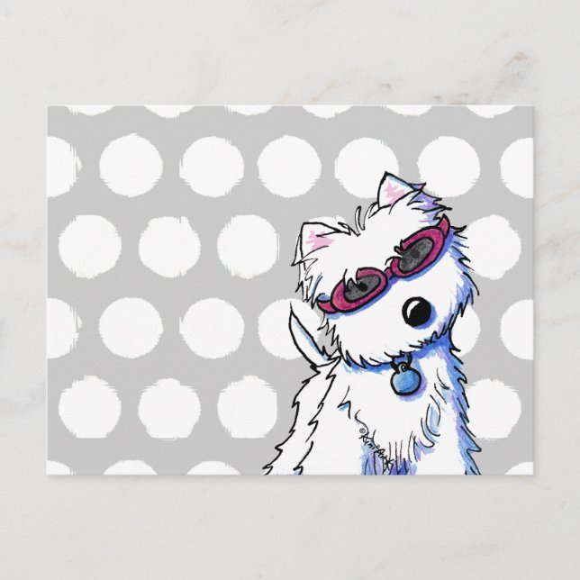 Cartão Postal Cartão-postal KiniArt Westie Sun Doggles (Frente)