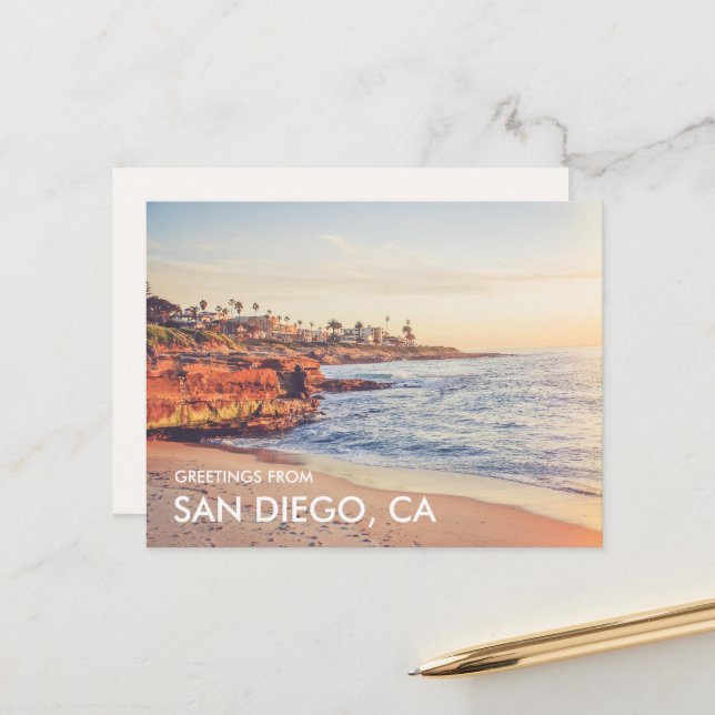 Cartão Postal Cartão-postal La Jolla Sunset Greetings from San D (Frente/Verso In Situ)