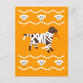 Cartão Postal Cartão-postal Labrador de Chocolate Halloween